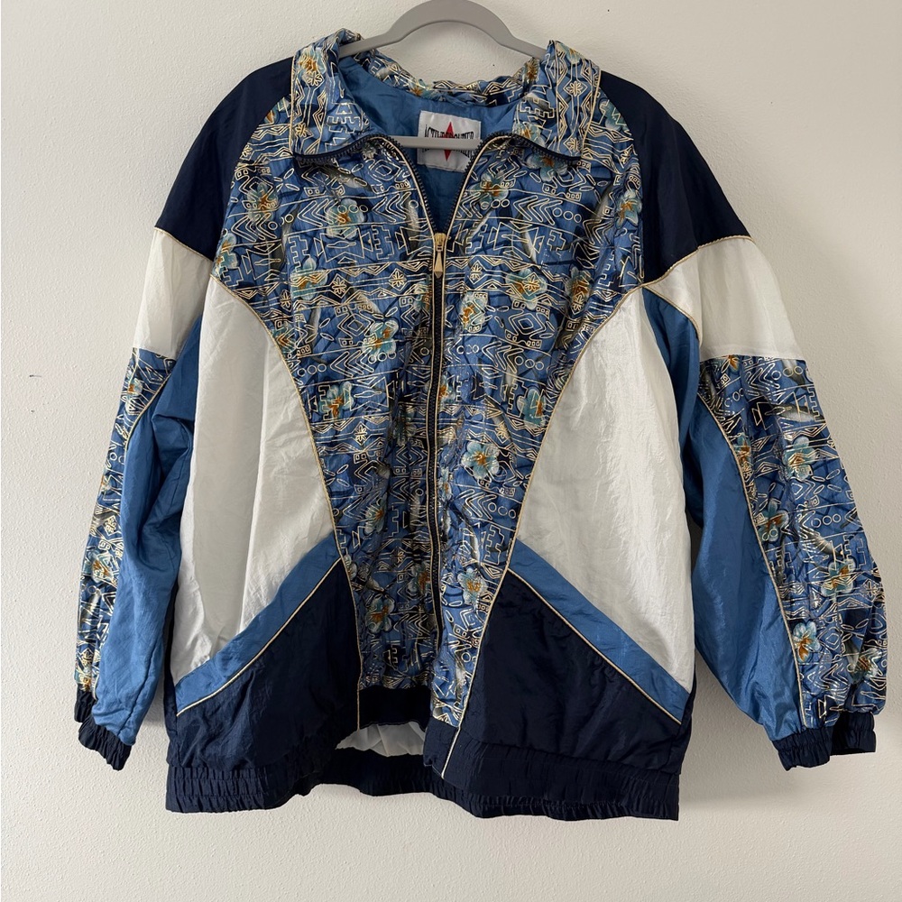 VINTAGE- Active Frontier 90’s Y2K Windbreaker Bomber Jacket Aztec size XL